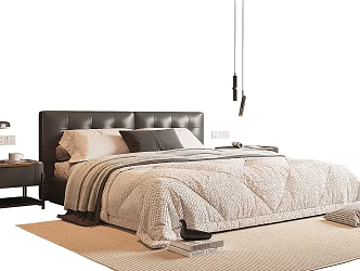 Italian Double Bed 3d model