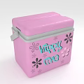 Pink Decorative Storage Box With Gray Trim Floral Patterns And Wish Me Lettering