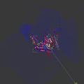 Aerial View Planning of Residential Community With Waterfront Area Green Hills and Road Layout