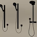 Sleek Modern Wall Mounted Shower Systems With Handheld And Overhead Heads 3d model