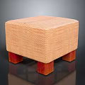Woven Square Stool Furniture With Natural Woven Texture And Wooden Legs Design