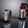 Modern Stainless Steel Electric Kettles With Silver Black And Red Design For Household Use