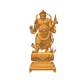 Intricate Traditional Golden Deity Sculpture Carving With Detailed Design And Base