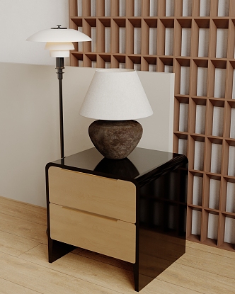 Table lamp combination table lamp bedside table 3d model