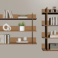 Wall Storage Rack Bookshelf Ornaments 3d model