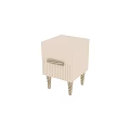 Modern Elegant Nightstand with White Body Spiral Metal Legs and Braided Handle
