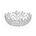 Black Ceramic Bowl With Intricate Coral Inspired Design For Home Decor