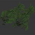 Two Detailed Futuristic Cosmic Spacecraft With Sci Fi Structure And Design