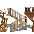 Different Traditional Wooden Staircase Designs With Railings Steps And Platforms