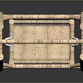 Natural Wooden Baby Crib With Woven Bed And Rustic Sturdy Frame