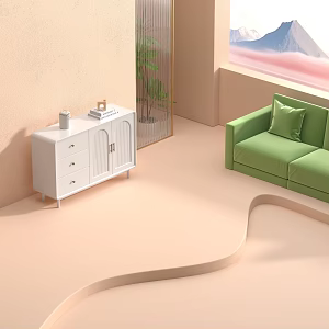 Pink Scene 3d model