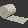 White Absorbent Paper Towel Roll Partially Unrolled On Gray Background With Reflection 3d model