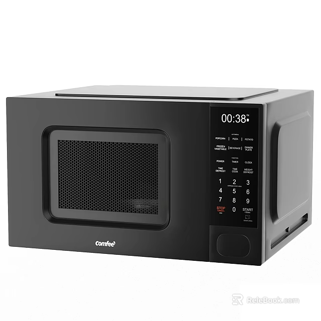 Black Caso Microwave With Digital Display And Control Panel For Modern Kitchen Appliance 3d model 