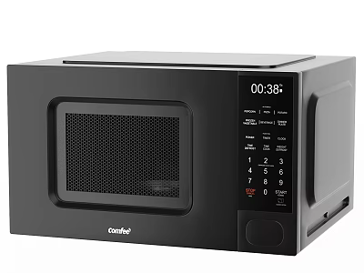 Black Caso Microwave With Digital Display And Control Panel For Modern Kitchen Appliance 3d model