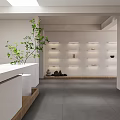 Wind simple office space front desk 3d model