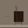 Modern Wooden Entryway Side Cabinet With Cabinet Doors And Metal Legs