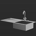 Stainless Steel Single Bowl Kitchen Sink With Modern Faucet And Countertop