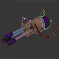 Browning machine gun Browning Gatling White Browning machine gun machine gun bullet military 3d model