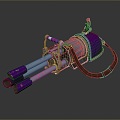 Browning machine gun Browning Gatling White Browning machine gun machine gun bullet military 3d model