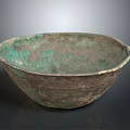 Antique Bronze Tableware Set With Green Patina And Worn Rustic Surface Design For Dining 3d model