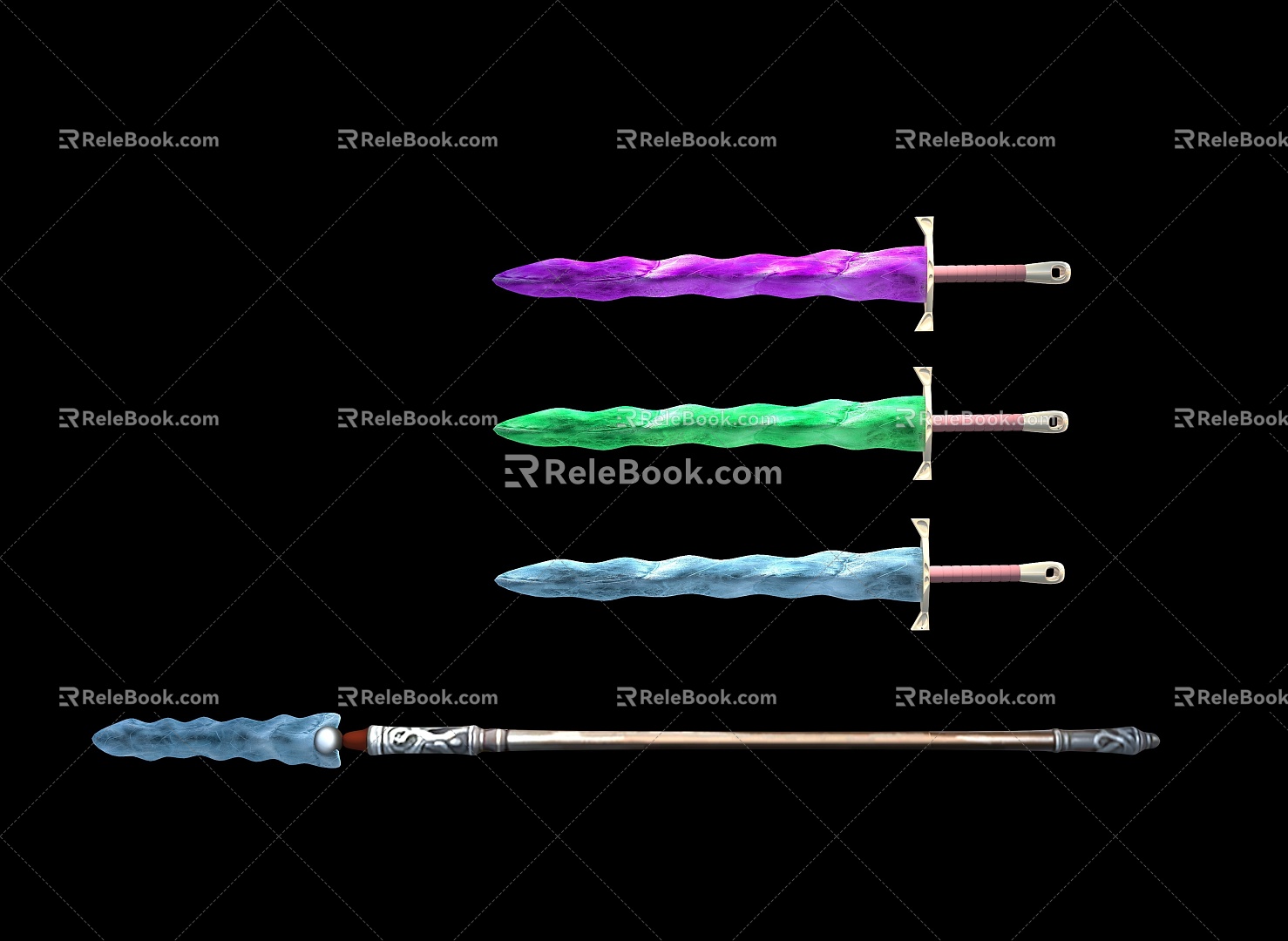 Next Generation PBR Crystal Sword Ice Crystal Sword Glow Sword Ice and Snow Sword Magic Magic Magic Sword Magic Weapon Jade Sword 3d model