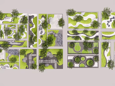 Creative Garden Stepping Stones Design With Natural Greenery And Path Layouts 3d model