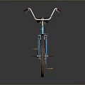 Blue Bicycle With Brown Seat Silver Wheels And Reflection On Smooth Surface 3d model