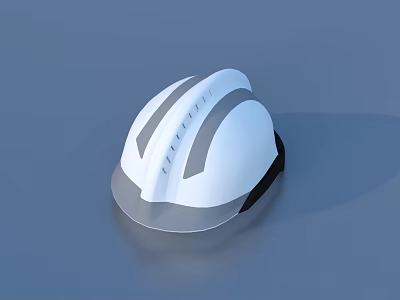 Durable White Safety Helmet With Gray Stripes For Daily Protective Use 3d model