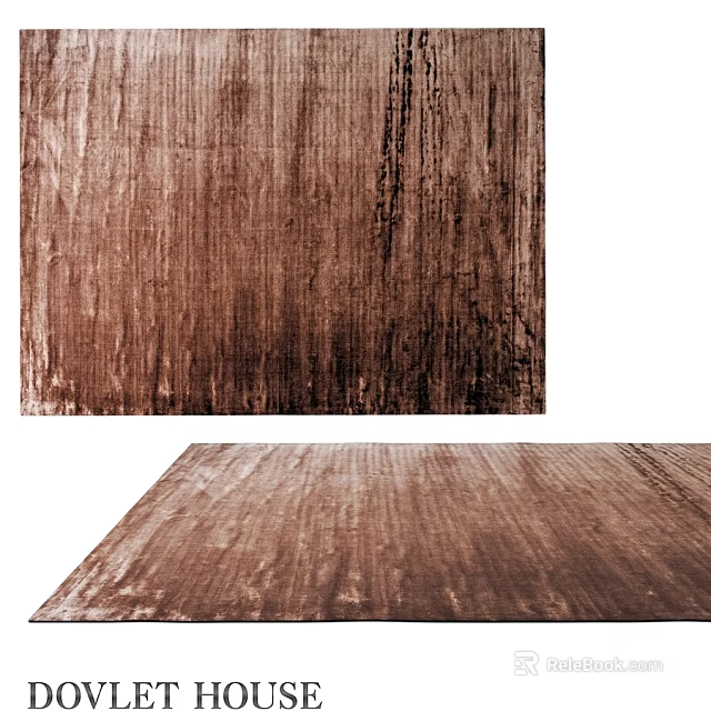 Brown Square Velvet Rug With Natural Wooden Texture For Modern Home Decor 3d model 