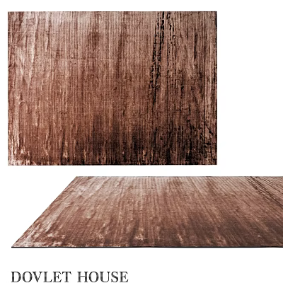 Brown Square Velvet Rug With Natural Wooden Texture For Modern Home Decor 3d model