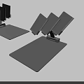Three Gray Phone Holders with Stable Flat Base Design for Daily Desktop Use