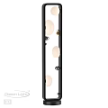 Outdoor Light With Black Pole Round Shades And Metal Decorative Accents