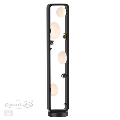 Outdoor Light With Black Pole Round Shades And Metal Decorative Accents 3d model