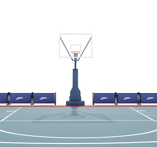 Modern Basketball Court Basketball Rack 3d model