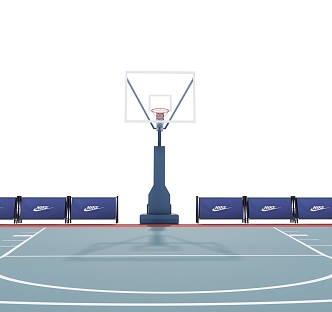 Modern Basketball Court Basketball Rack 3d model