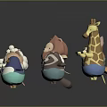 Cute Cartoon Animal Figurines Collection With Various Characters Like Lion And Giraffe