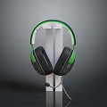 Green And Black Wired Gaming Headset With Ergonomic Design And Built In Microphone