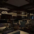 Elegant Bar Interior Design With Dark Wooden Decor Chandeliers And Comfortable Sofas Armchairs Dining Tables