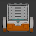 Compact Mechanical Device With Gray White Body Orange Base Grilles And Control Panel