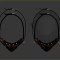Red Leather Fashion Masks With Metal Studs And Black Straps Design