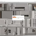 Modern Open Kitchen Interior With Island Counter Cabinets And Appliances
