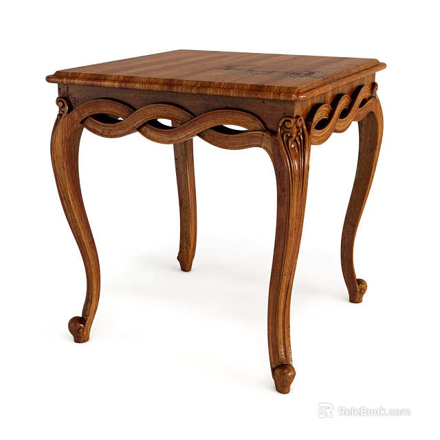 Classic Wooden Dining Table With Intricate Carved Legs And Ornate Design Details 3d model 