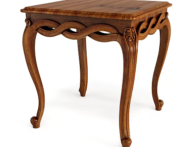 Classic Wooden Dining Table With Intricate Carved Legs And Ornate Design Details 3d model