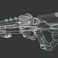 Futuristic Weapon With Modern Tactical Design Hexagonal Pattern And Deadly Burst Label 3d model