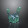 Green Transparent Crystal Like Prismatic Rockery Stones Clustered For Decorative Indoor