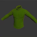 Green Turtleneck Long Sleeve Fitted Top with Soft Fabric for Casual Outfit