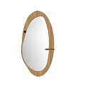 Oval Wooden Frame Mirror Design For Modern Home Decor With Sleek Appearance