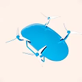Blue Drone With Four Propellers And Elliptical Body Structure Design