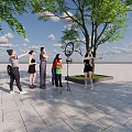 Women Standing Together Outdoor Near Tree With Open Space And Clear Sky