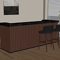 Modern Bar Chair Combination Bar Stool 3d model